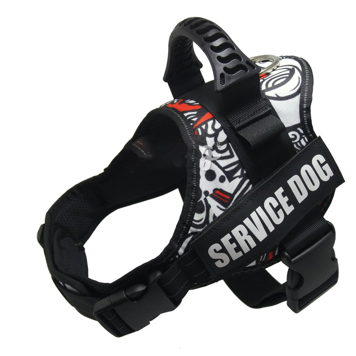 K9 harness for dogs reflective adjustable vest with top handle black/white pattern Pet Zen on Tampa Home & Garden Store