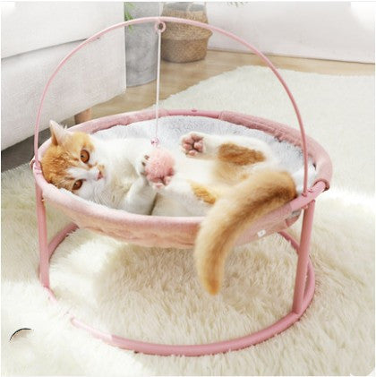 Removable And Washable Cat Hammock Bed pink circular hammock with metal stand Sell My Stuff on Tampa Home & Garden Store