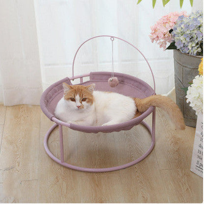 Removable and washable cat hammock pet bed in lavender purple by Sell My Stuff with circular stand on Tampa Home & Garden Store