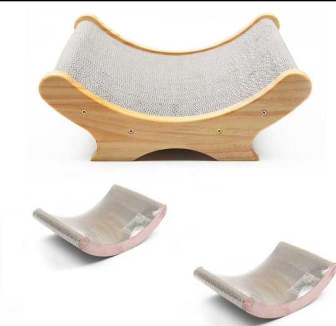 Sell My Stuff U-shaped wooden cat scratch bed with beige sisal surface; includes two curved scratching ramps on Tampa Home & Garden Store