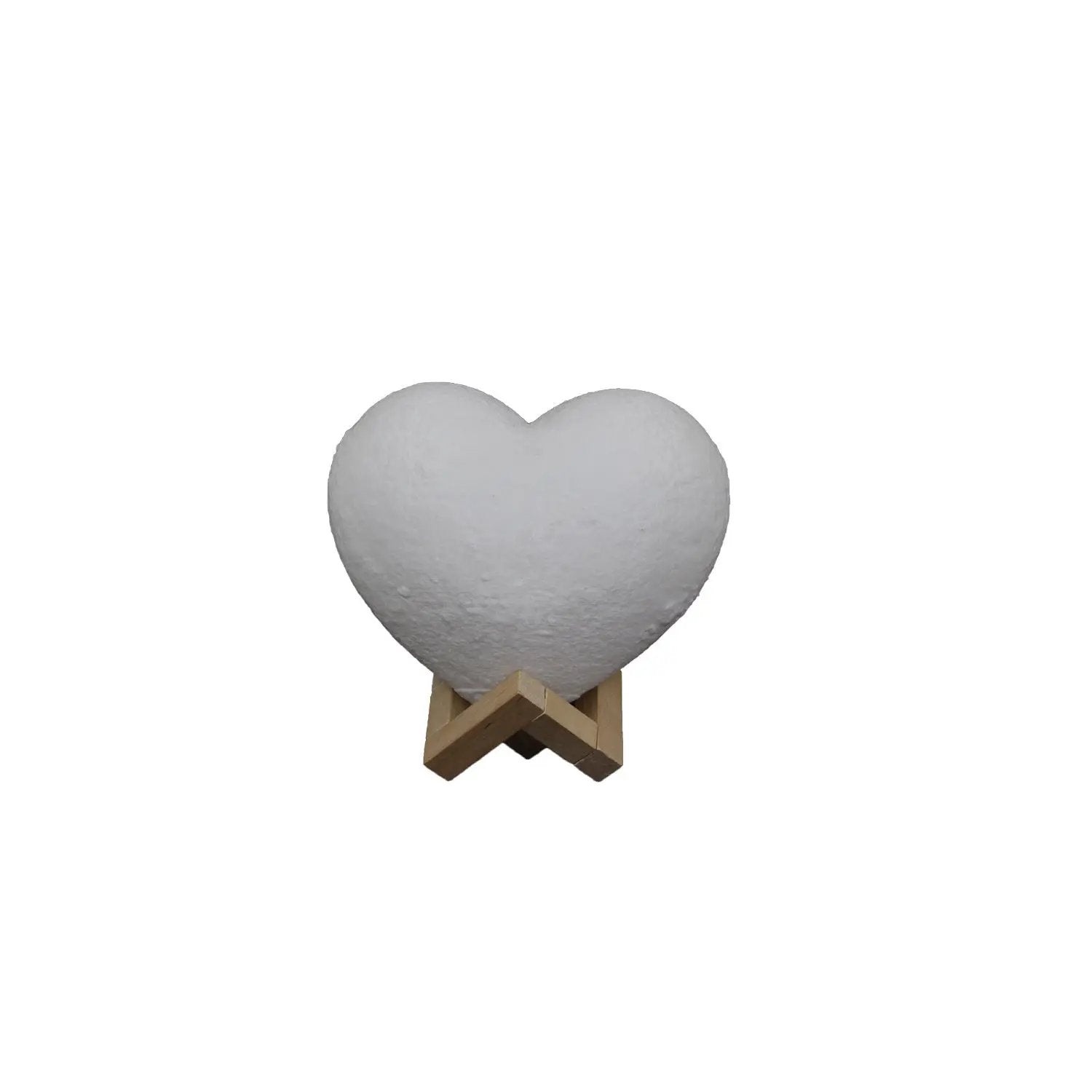 Love Night Light heart-shaped moon light white finish on wooden stand FLIPSTYLEZLLC on Tampa Home & Garden Store