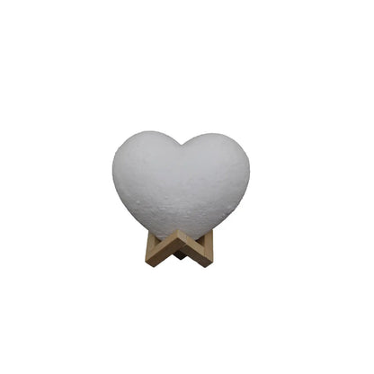 Love Night Light heart-shaped moon light white finish on wooden stand FLIPSTYLEZLLC on Tampa Home & Garden Store
