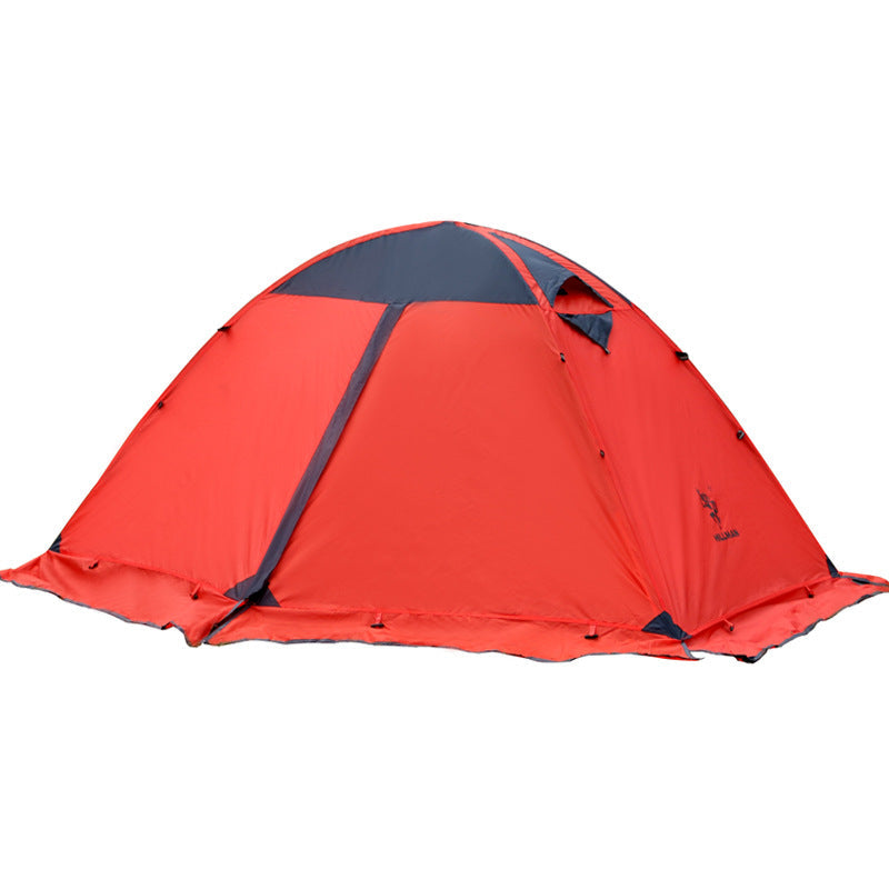 Outdoor camping tent orange double-layer aluminum pole tent with gray top vent by My Store on Tampa Home & Garden Store