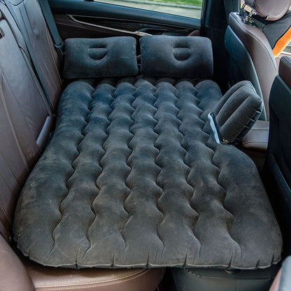 Inflatable car mattress for camping backseat with 2 head pillows, dark gray plush surface on Tampa Home & Garden Store