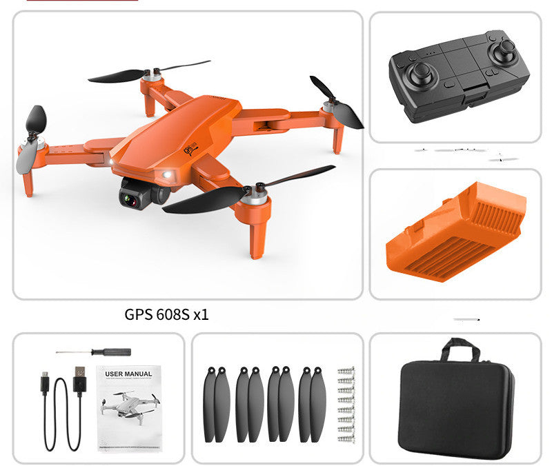 GPS High-definition Dual Camera Drone orange quadcopter with remote controller on Tampa Home & Garden Store