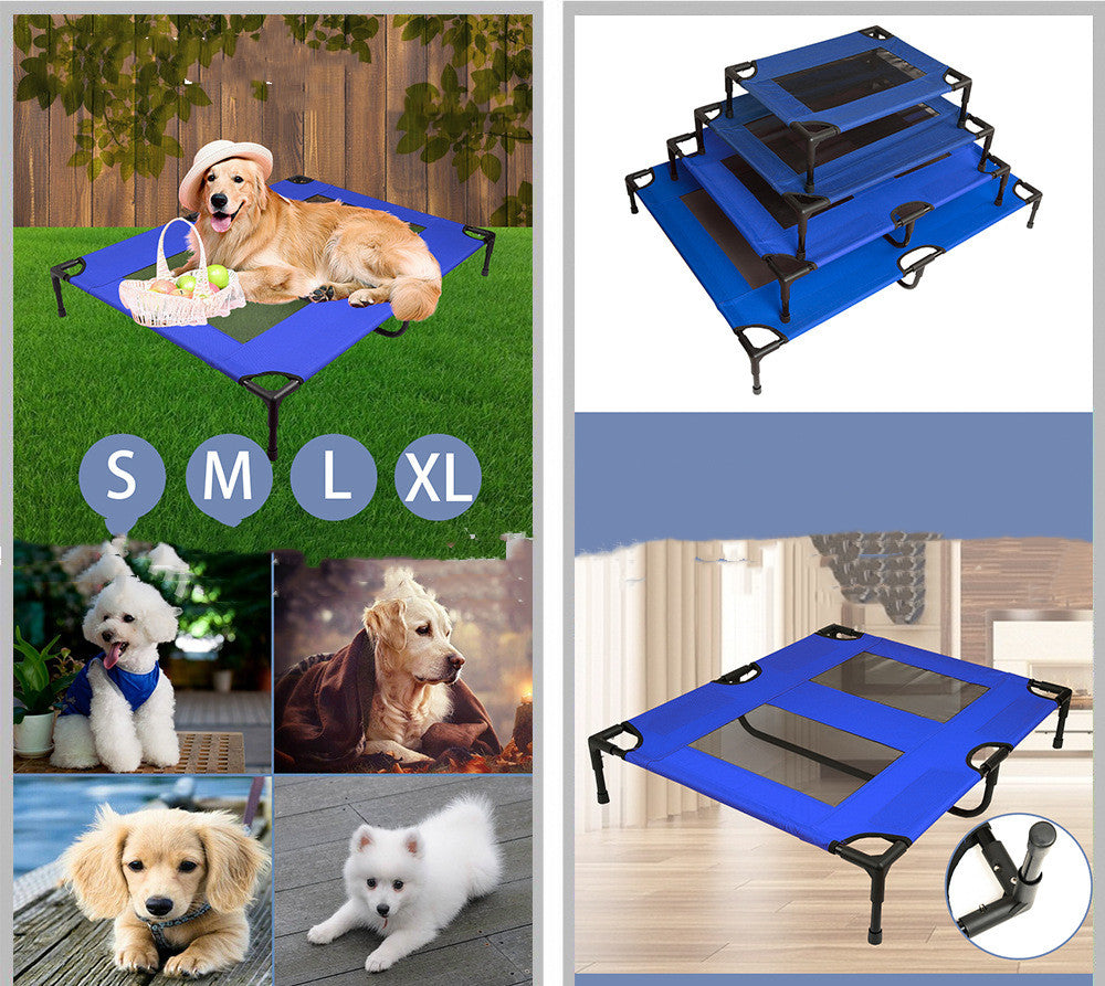 Blue folding portable pet trampoline bed for dogs and cats; sizes S M L XL; Sell My Stuff on Tampa Home & Garden Store