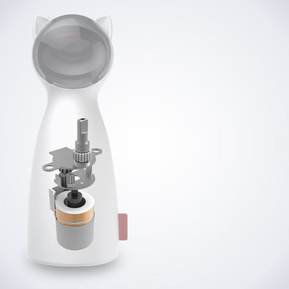 Automatic Cat Toy by Sell My Stuff, white cat-ear design with transparent head and visible gears on Tampa Home & Garden Store