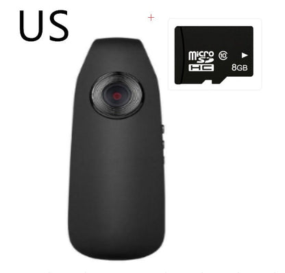 Black handheld action digital camera with lens and 8GB microSD card on Tampa Home & Garden Store