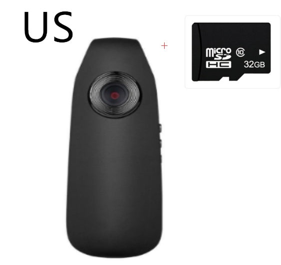 Portable mini video camera black, one-click recording; includes 1x32GB microSD card on Tampa Home & Garden Store