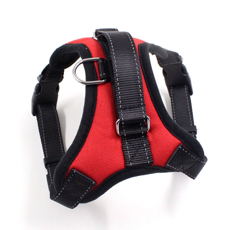 Chest harness red with black straps by Pet Zen, adjustable D-ring leash attachment on Tampa Home & Garden Store
