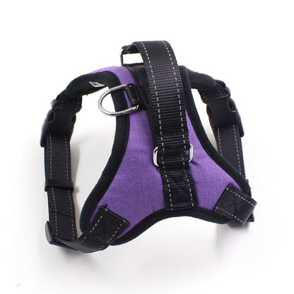 Pet Zen collar chest harness for cats and dogs, purple fabric with black nylon straps on Tampa Home & Garden Store