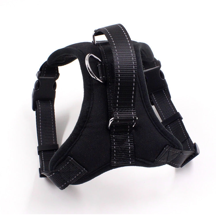Pet Zen collar chest harness for cats and dogs, black nylon with metal D-ring on Tampa Home & Garden Store