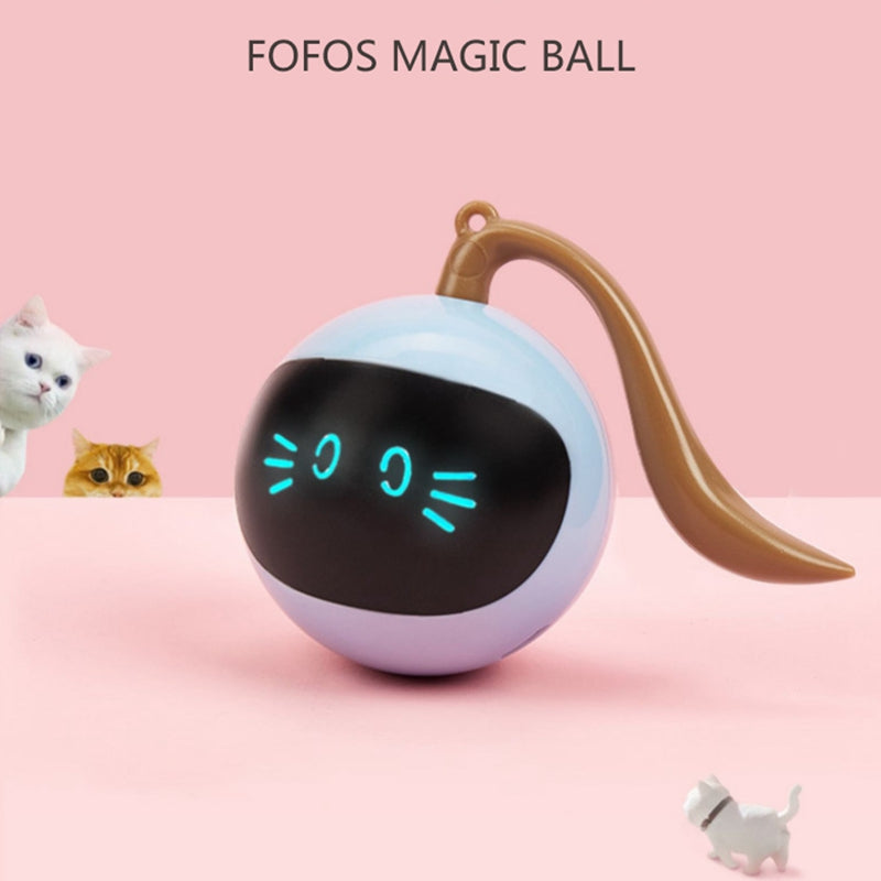 Pet Smart Colorful LED Rotating Ball lavender sphere with blue facial lights and brown tail on Tampa Home & Garden Store