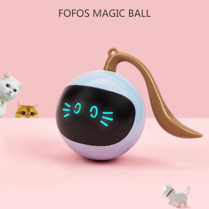 Pet Smart Colorful LED Rotating Ball lavender sphere with blue facial lights and brown tail on Tampa Home & Garden Store