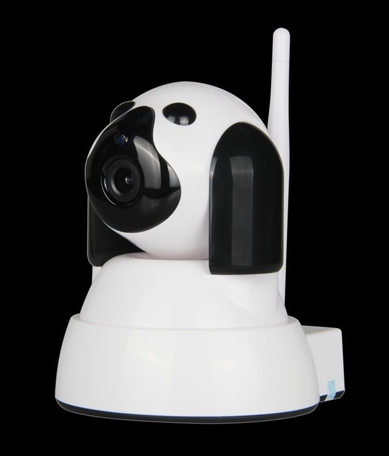 Home Baby Monitor Wi-Fi IP Camera, panda-style white dome with black lens and tall antenna on Tampa Home & Garden Store