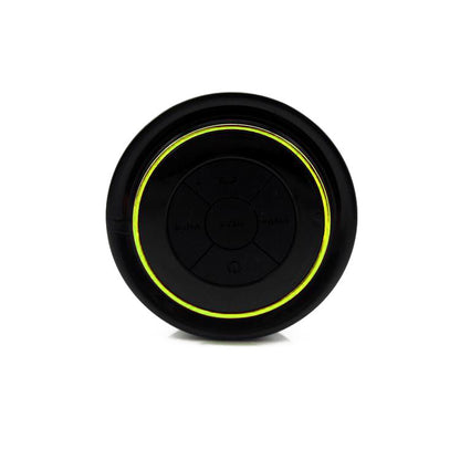 Waterproof Bluetooth speaker My Store round black bathroom speaker with yellow LED ring on Tampa Home & Garden Store