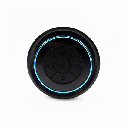 Waterproof Bluetooth speaker black portable bathroom speaker with blue LED ring by My Store on Tampa Home & Garden Store