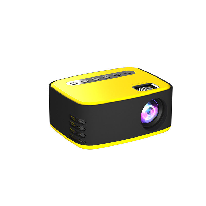 Mini Mini Projector Home Portable 1080P HD yellow and black compact projector by My Store on Tampa Home & Garden Store