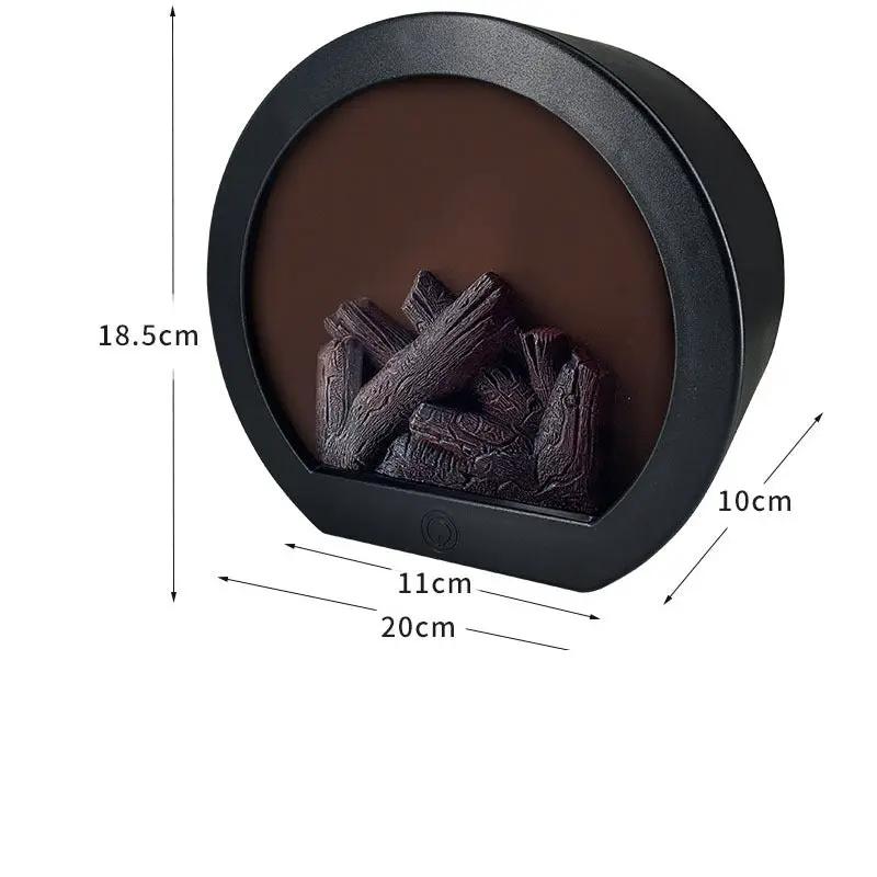 Simulation fireplace lantern by FLIPSTYLEZLLC with faux logs, 3D flame touch desk decor on Tampa Home & Garden Store
