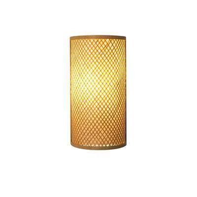 Wall lamp bamboo lattice cylindrical wood hotel style warm glow by FLIPSTYLEZLLC on Tampa Home & Garden Store