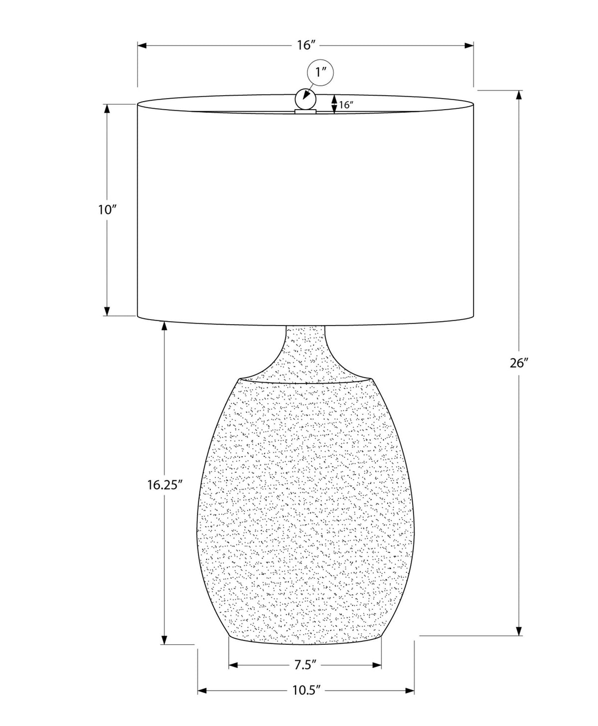 Table lamp cream resin by HouseOfZazla with textured base and round shade on Tampa Home & Garden Store