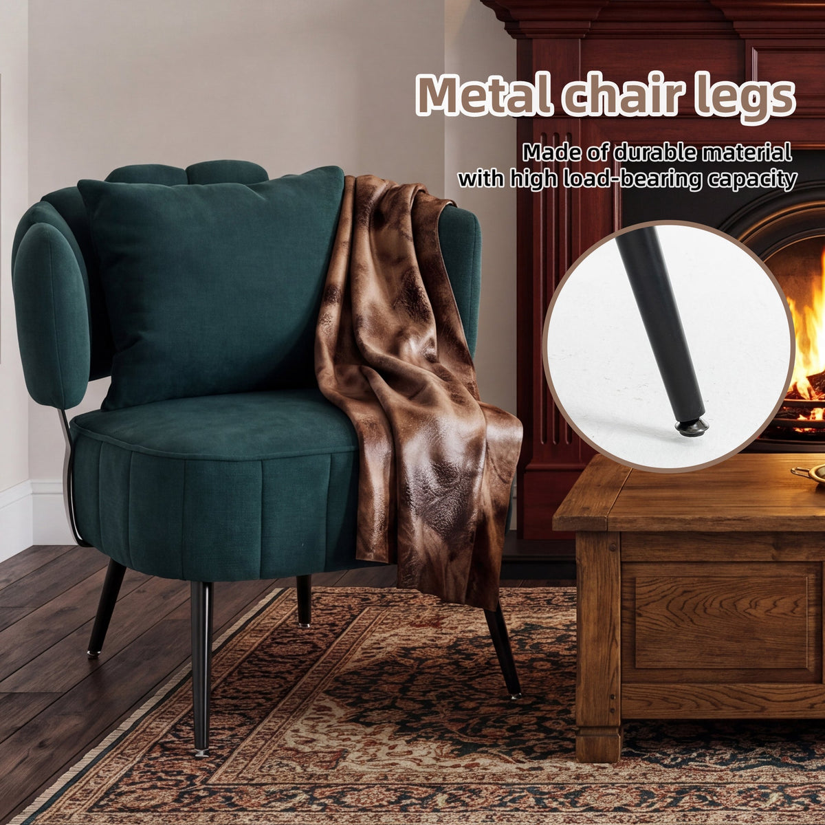 Decorative Chenille Tub Chair and Spring Seat