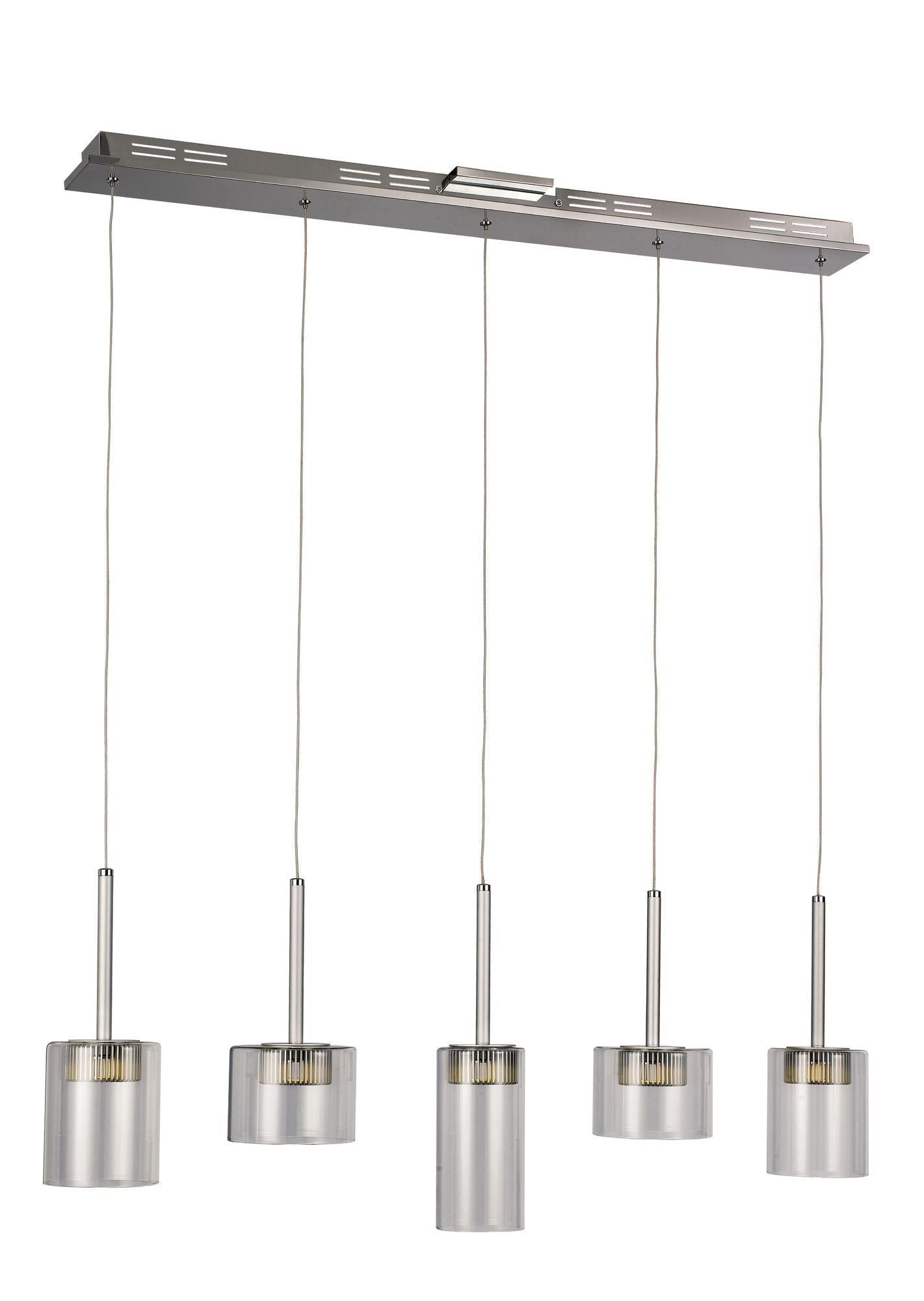 Polished and Clear Glass Led Island Pendant