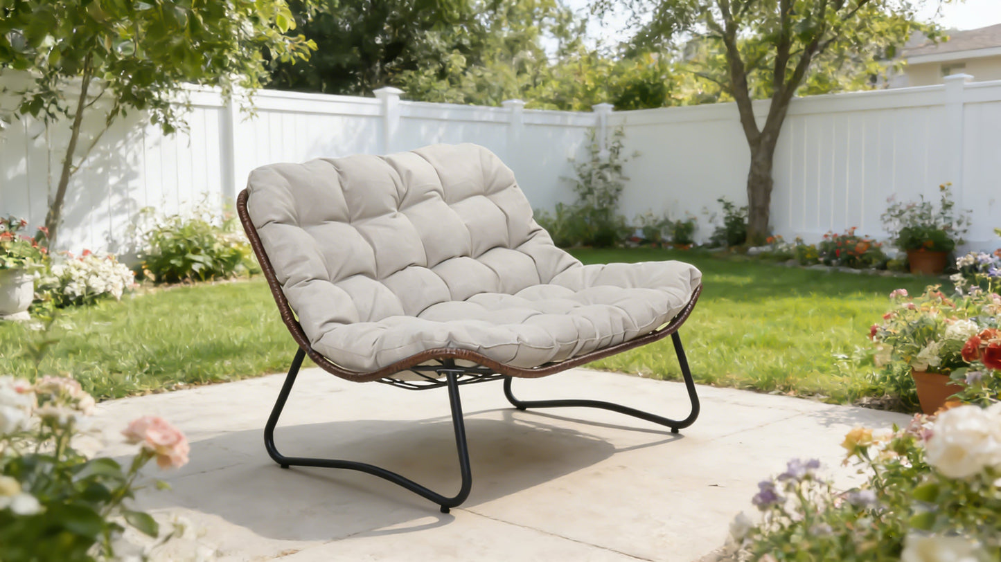 Outdoor Patio Loveseat and Luxury Cushions
