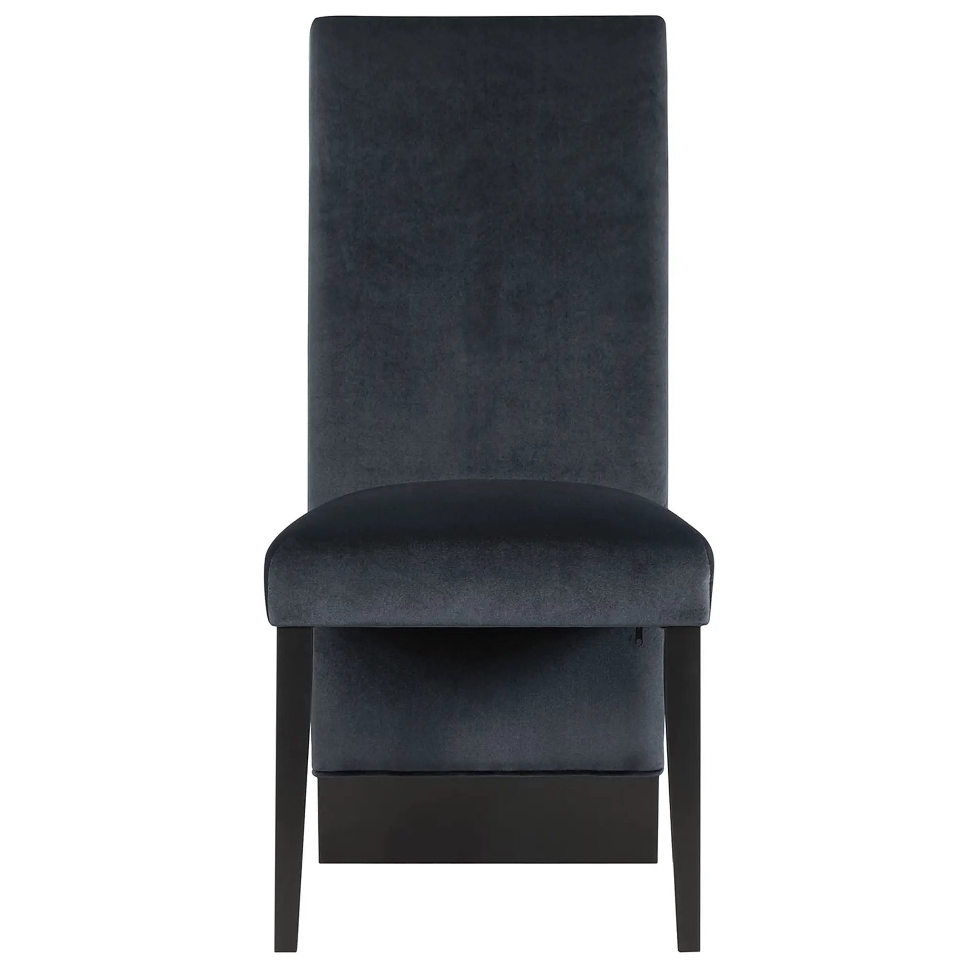 Stacey dining chair set of 2, Unique Piece Furniture charcoal velvet tall back black legs on Tampa Home & Garden Store