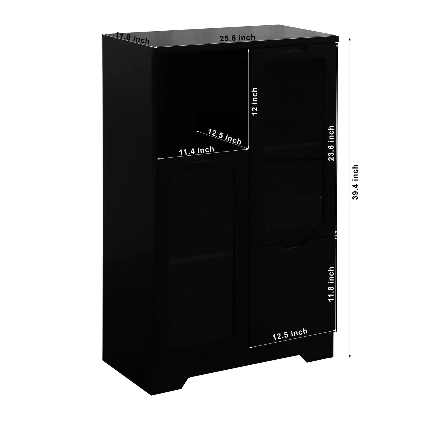Modern Cabinet with Glass Doors and Drawer