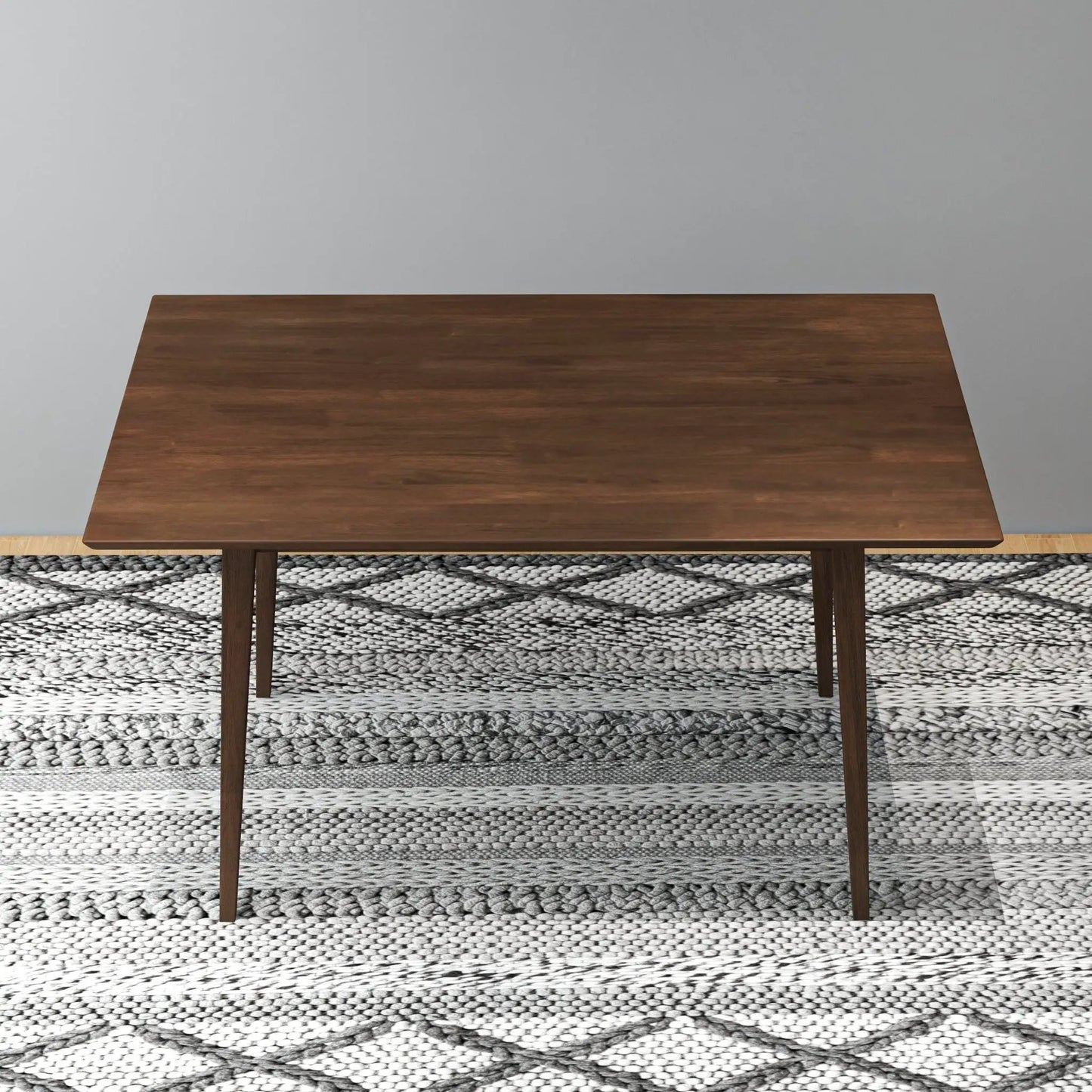 Carlos Dining Table in Solid Wood Brown Finish