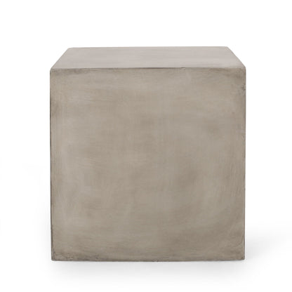 HouseOfZazla outdoor indoor square lightweight side table in concrete gray finish on Tampa Home & Garden Store