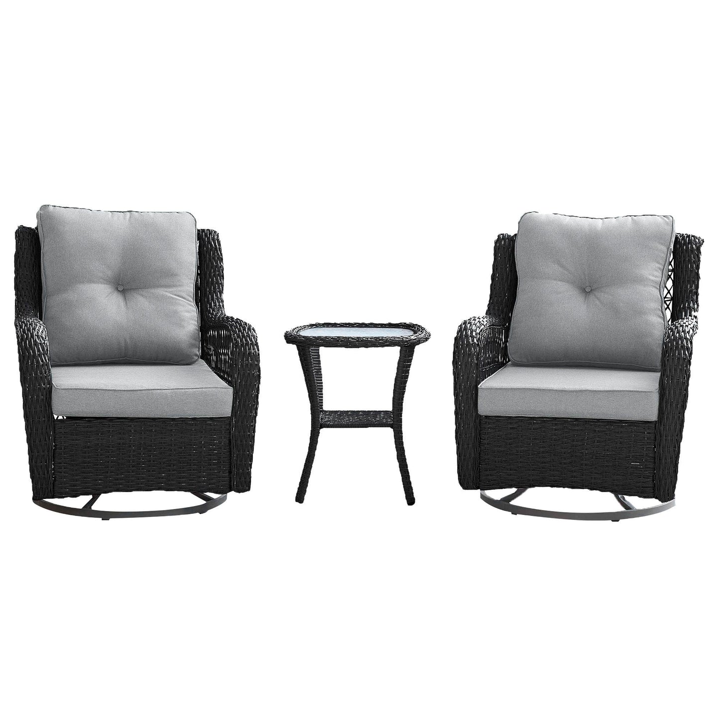3 Piece Outdoor Patio Set and Swivel Chairs