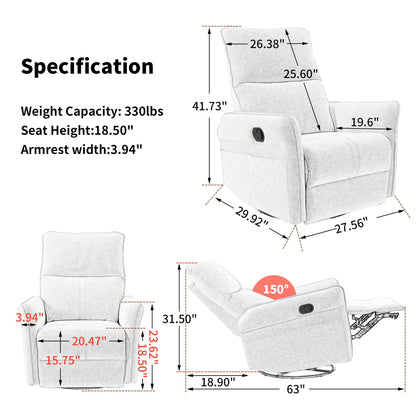 Modern 360 Degree Rocking And Swivel Recliner