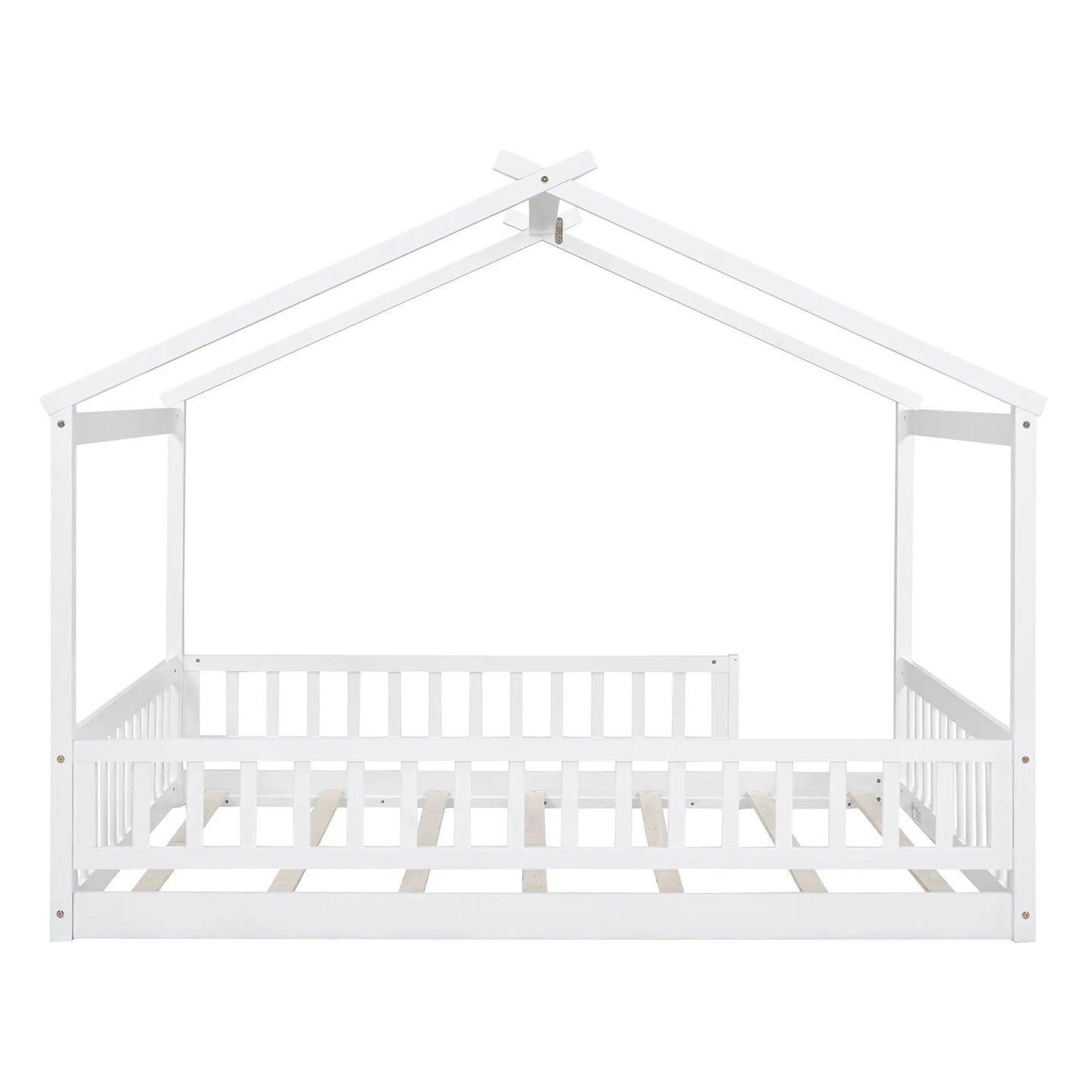 Bed House Bed Frame With Fence white canopy bed with peaked roof rails Unique Piece Furniture on Tampa Home & Garden Store