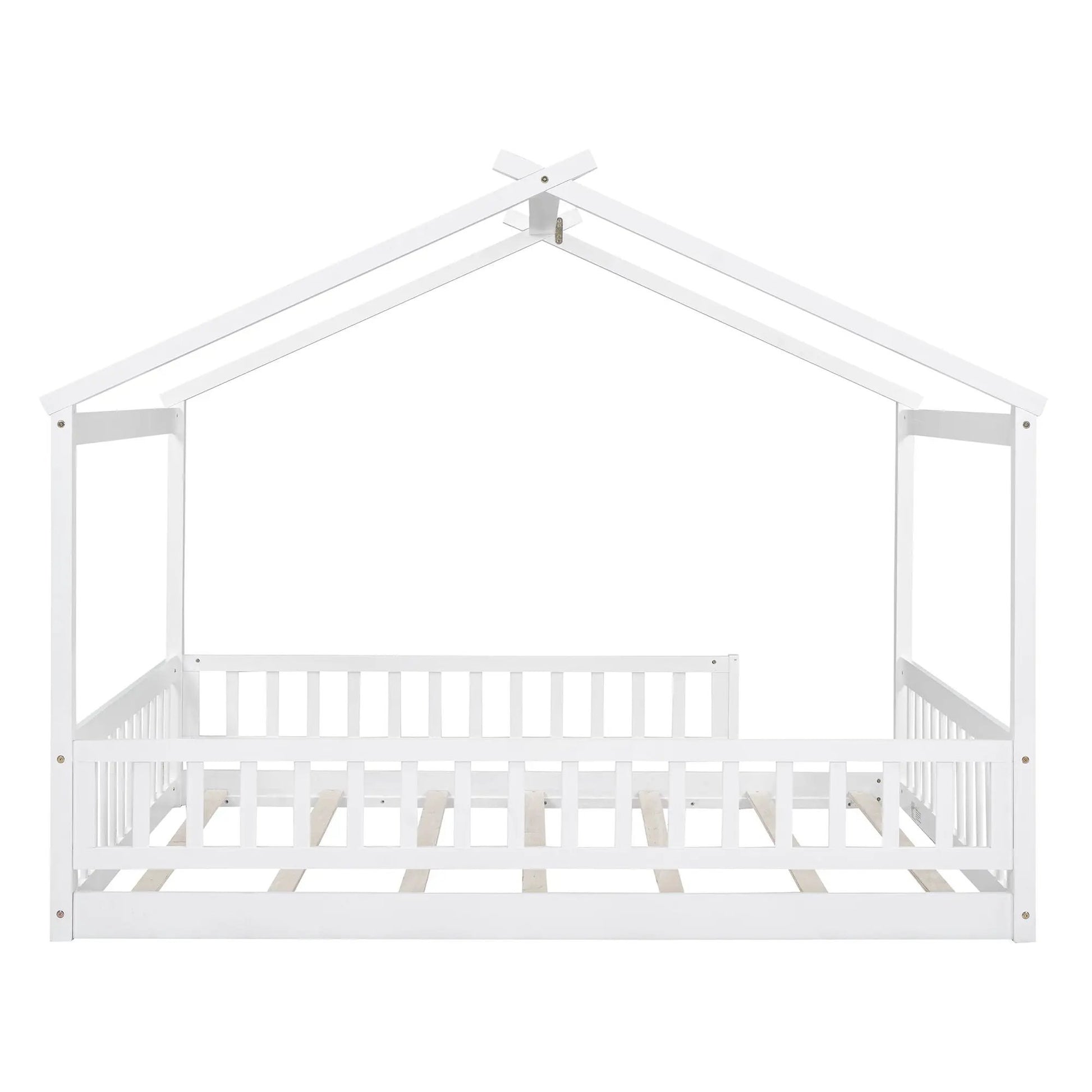 Bed House Bed Frame With Fence white canopy bed with peaked roof rails Unique Piece Furniture on Tampa Home & Garden Store
