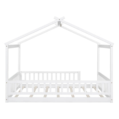 Bed House Bed Frame With Fence white canopy bed with peaked roof rails Unique Piece Furniture on Tampa Home & Garden Store