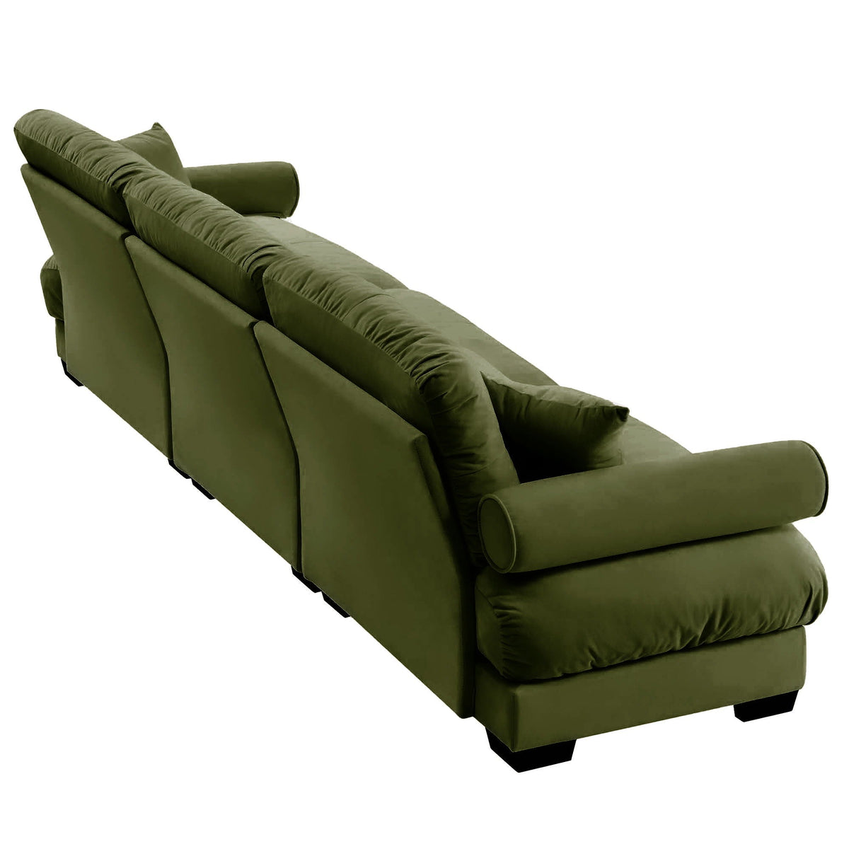 Modern Sofa with Bolstered Armrests and Pillows