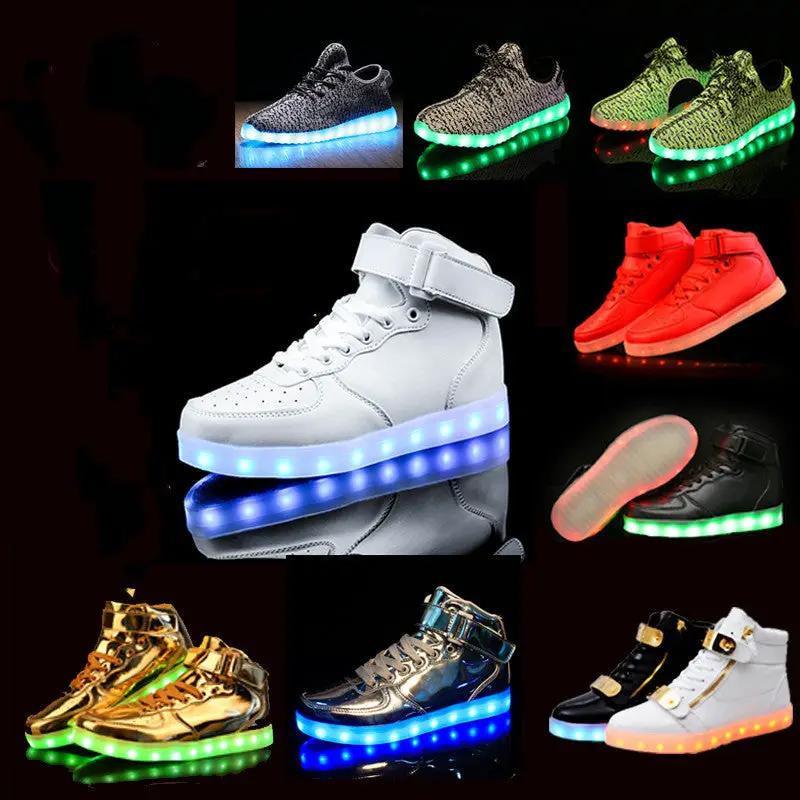 Usb Rechargeable High Top Luminous Shoes Unisex