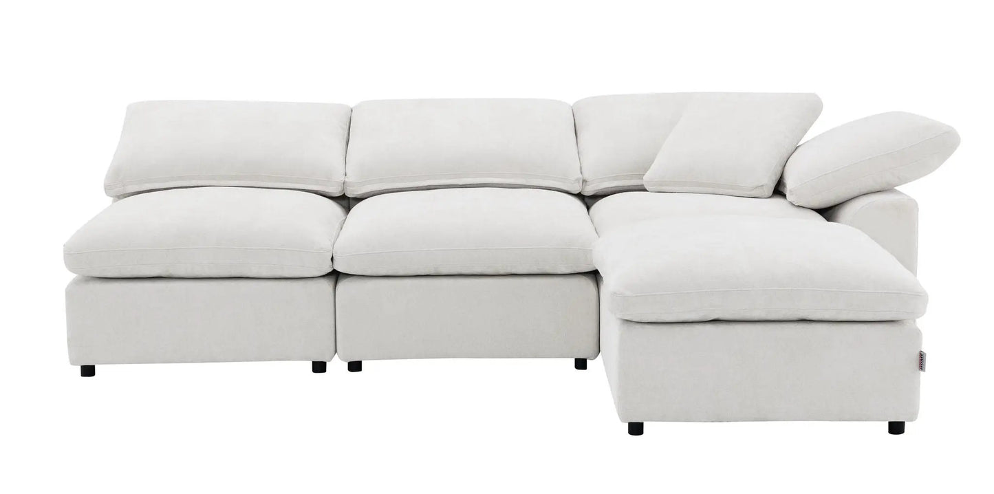Naveen modular sectional with ottoman beige fabric 2-piece set by Unique Piece Furniture on Tampa Home & Garden Store