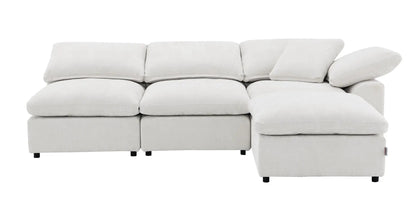Naveen modular sectional with ottoman beige fabric 2-piece set by Unique Piece Furniture on Tampa Home & Garden Store