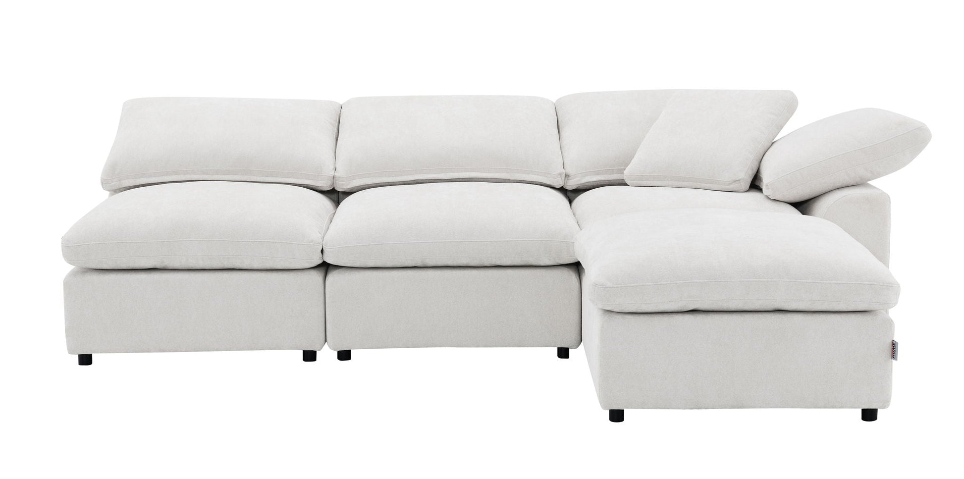 Naveen modular sectional with ottoman, 2-piece set in light beige fabric by HouseOfZazla on Tampa Home & Garden Store