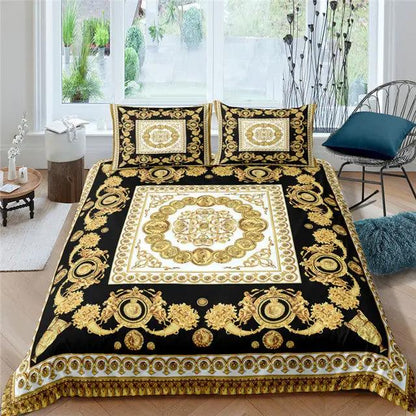 European Style Printed Quilt and Bedding Set