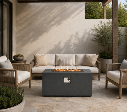 42 Inch Outdoor Fire Pit Table and Concrete Base