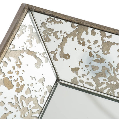 Antique rectangle wall mirror with floral accents and speckled mirrored panels on Tampa Home & Garden Store