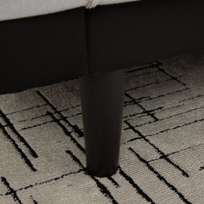 Sofa leg close-up: black upholstery from the 83.86in wide Modern Casual Sofa in Wheat on Tampa Home & Garden Store