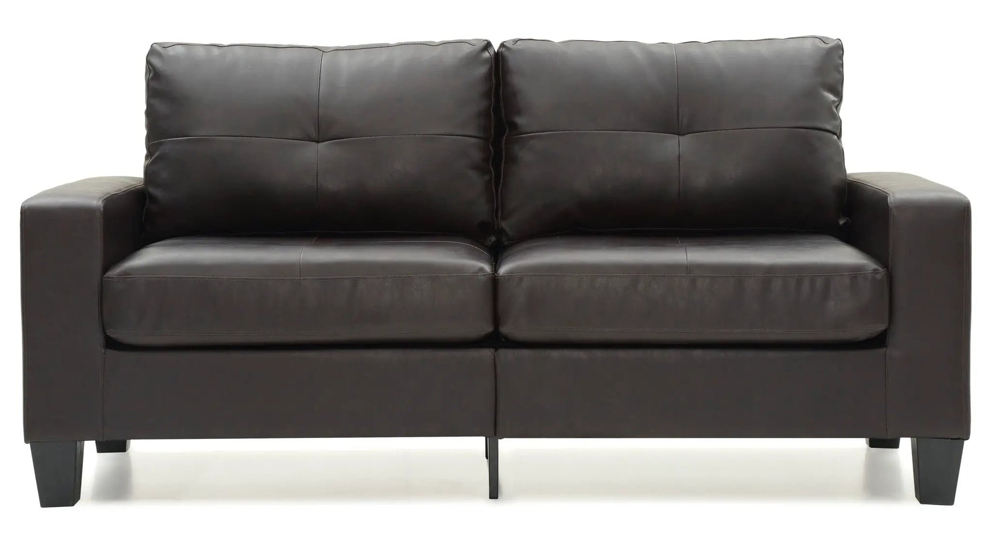 Newbury modular sofa dark brown leather, stationary two-seat module on Tampa Home & Garden Store