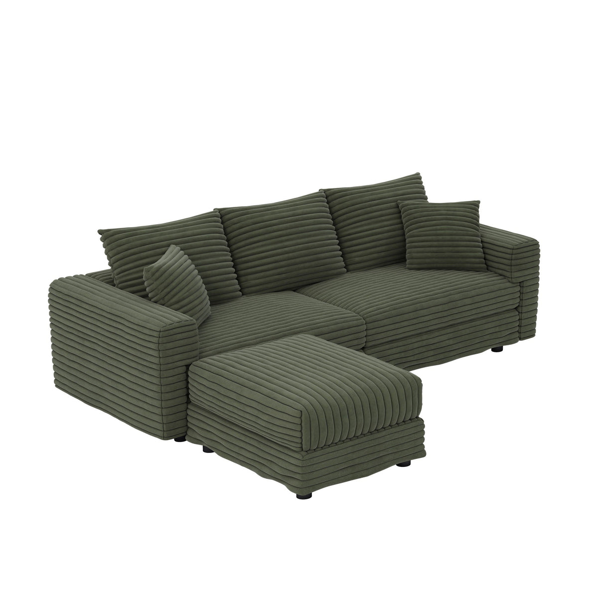 Convertible Sofa With Deep Seat and Pillows