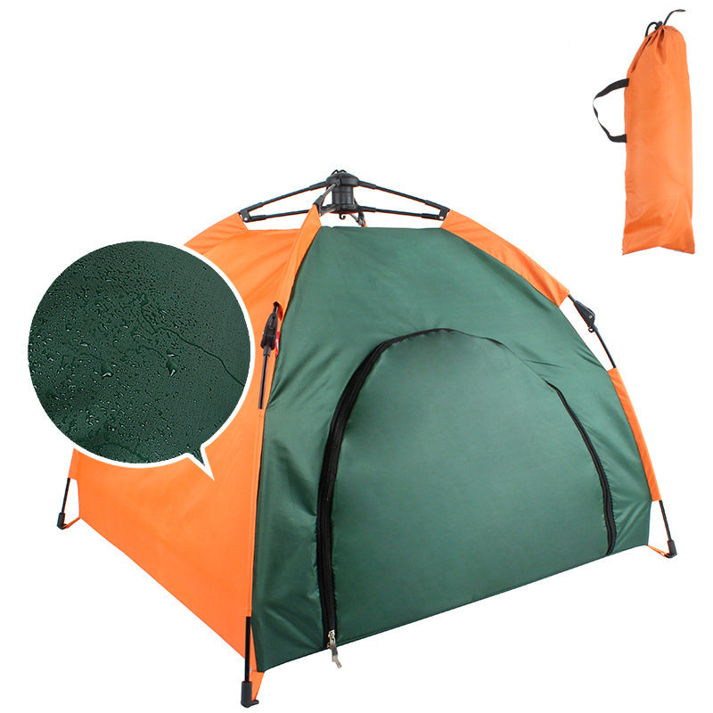Outdoor Pet Tent by My Store in orange-green with front zip door and carry bag on Tampa Home & Garden Store