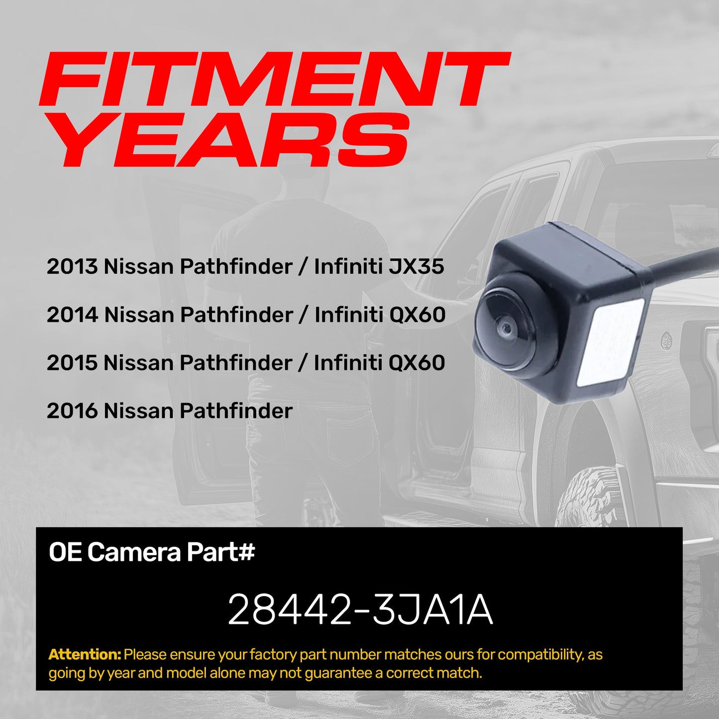 Backup camera Master Tailgaters OE for Nissan Pathfinder / Infiniti JX35 & QX60 OEM 28442-3JA1A on Tampa Home & Garden Store